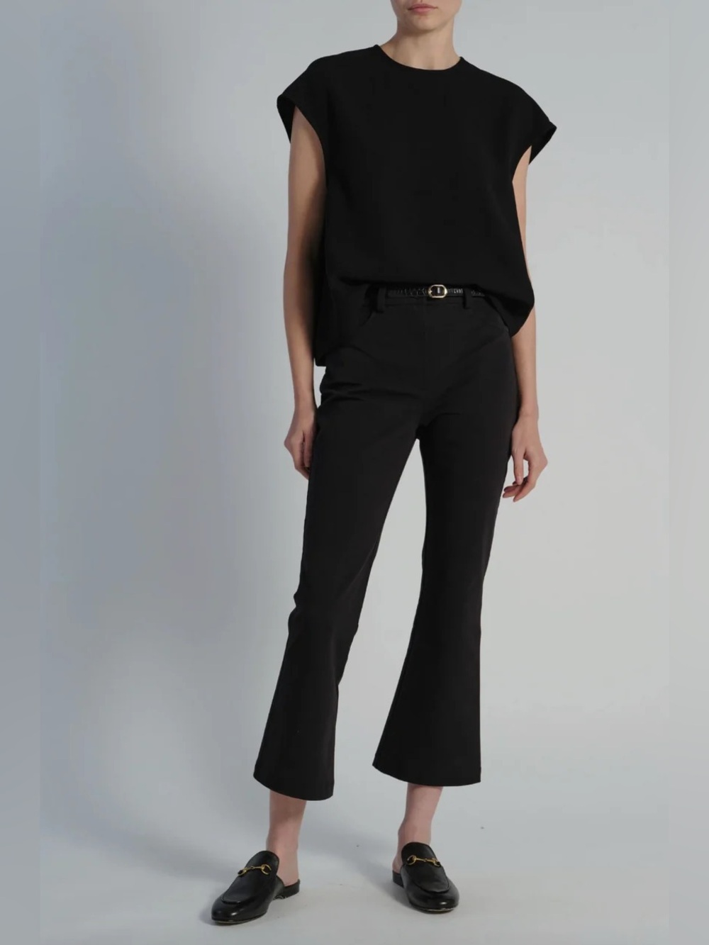 Saint Art Preston Compact Stretch Pant Crop Flare Black 6